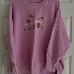 EUC Aerie Pink Graphic Sweatshirt in size L
